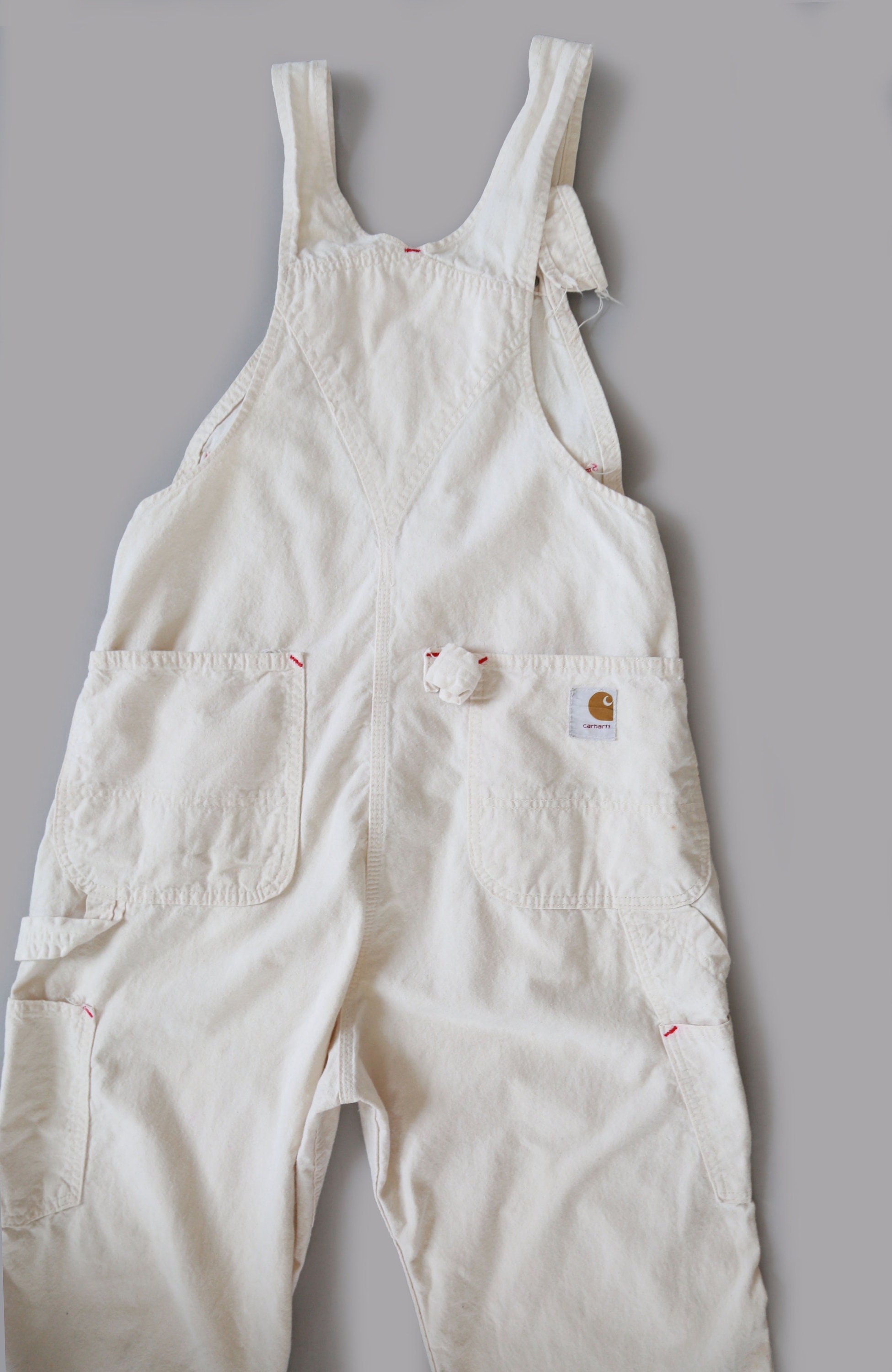 white carhartt overalls