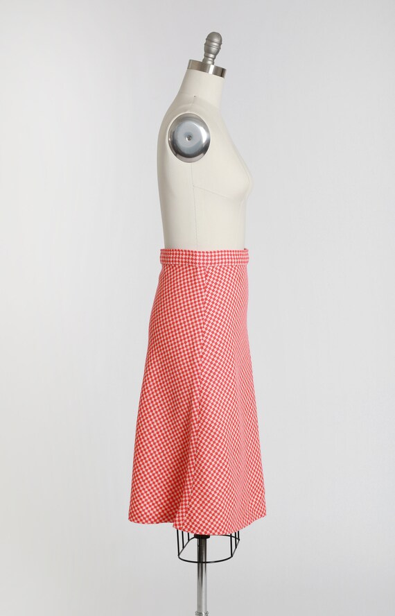 Gingham skirt | Vintage 60s red + white checker w… - image 4