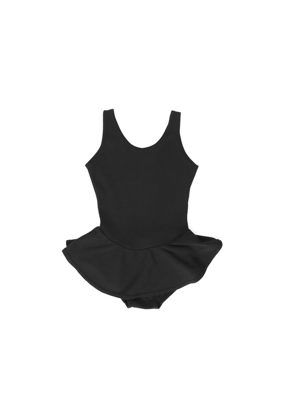 80s black skirted leotard bodysuit