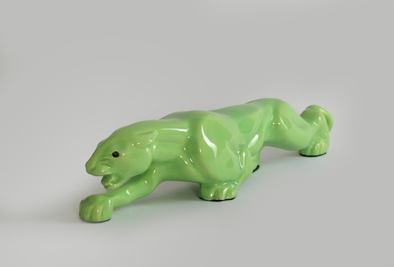 Vintage Mid Century Modern Green Panther TV Lamp Light Statue - Etsy