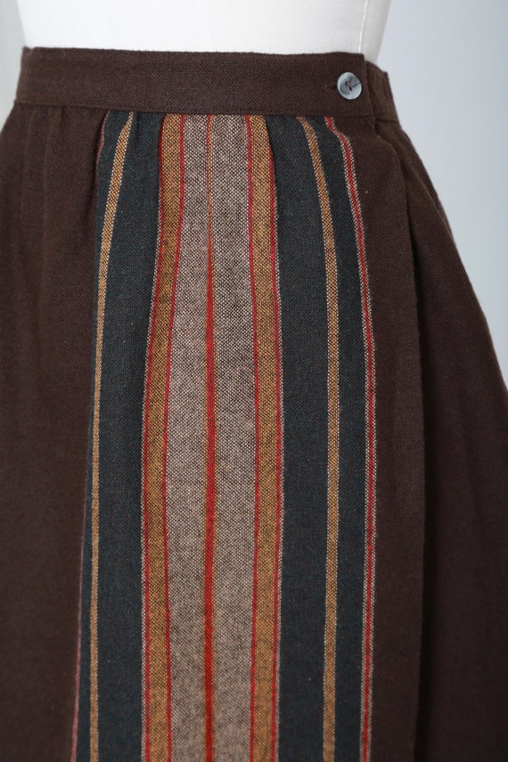 Bobbie Brooks wool skirt | Vintage 70s brown stri… - image 4