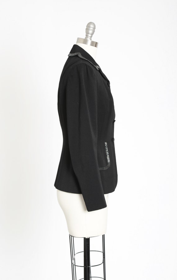 40s beaded blazer | Vintage 40s black wool hand b… - image 4