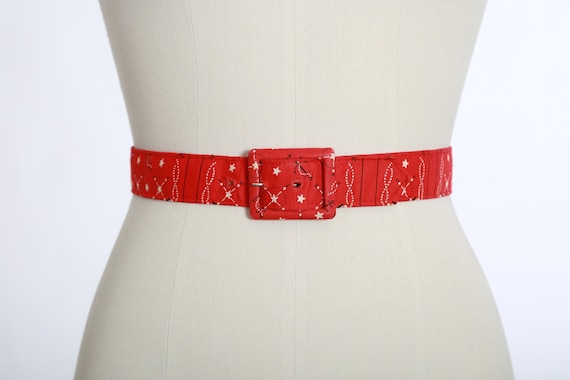 Vintage 1950s 60s red nautical belt - image 1