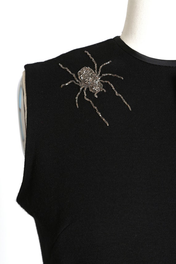 Spiderweb suit | Vintage 60s black knit wool bead… - image 3