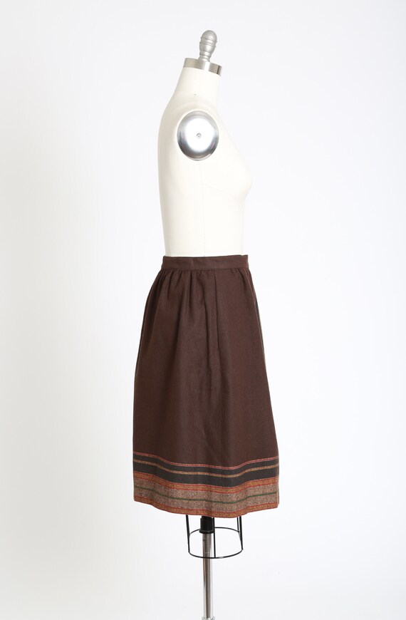 Bobbie Brooks wool skirt | Vintage 70s brown stri… - image 5
