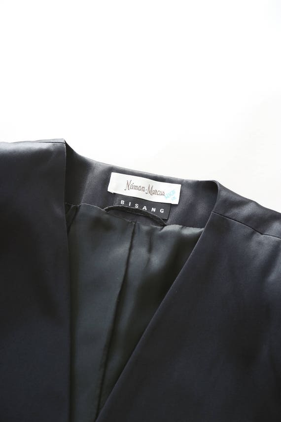 Vintage 90s Bisang Neiman Marcus black silk Blazer - image 6