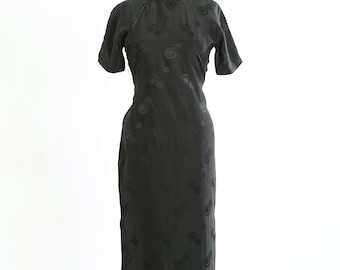 40s 50s vintage チャイナドレス 日本製 1940年代の紅葉柄チャイナドレス - Etsy 日本