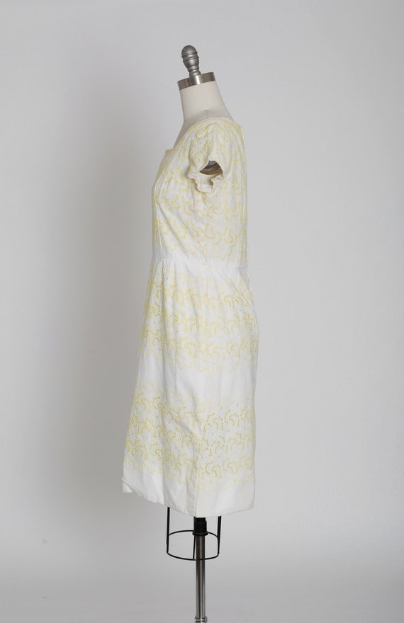 Jerry Gilden dress |  Vintage 50s white cotton ye… - image 6