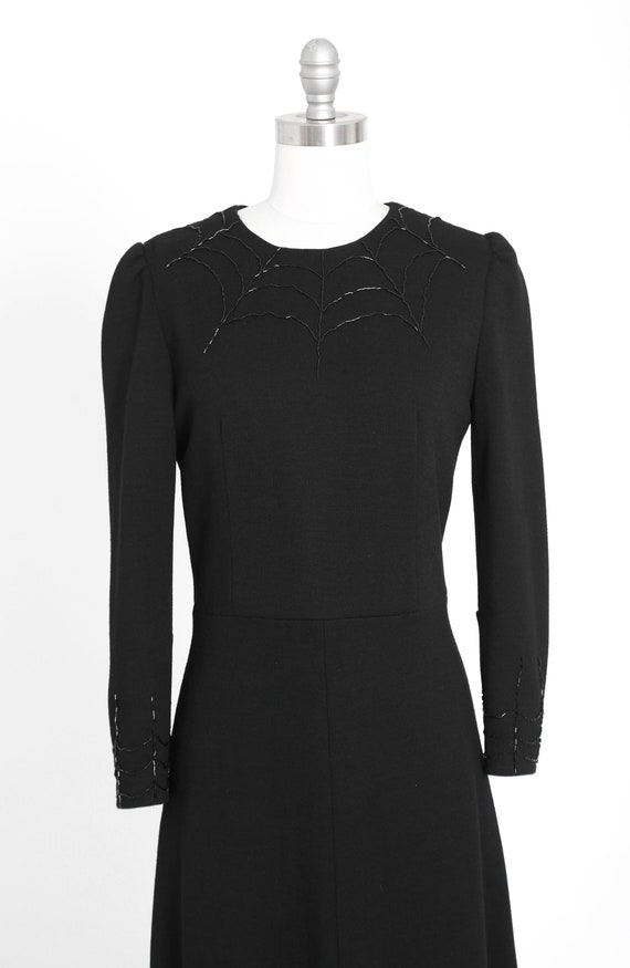 Spiderweb maxi dress | Vintage 60s black knit woo… - image 3