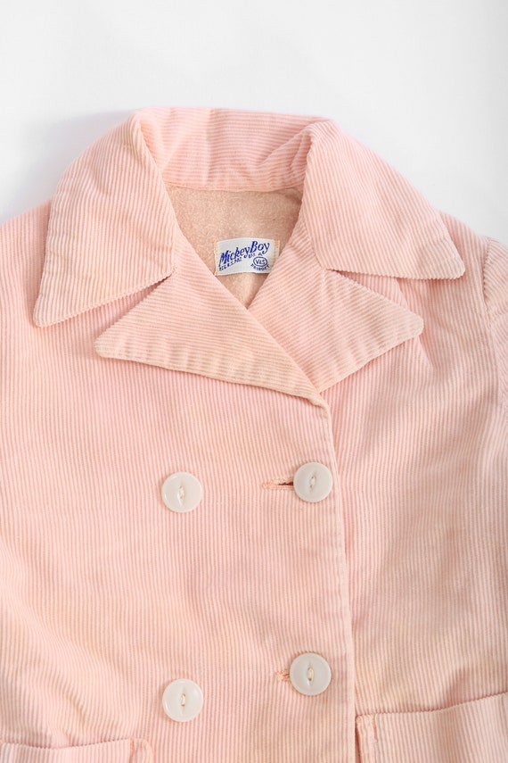 Vintage 50s Kids pink corduroy coat - image 2