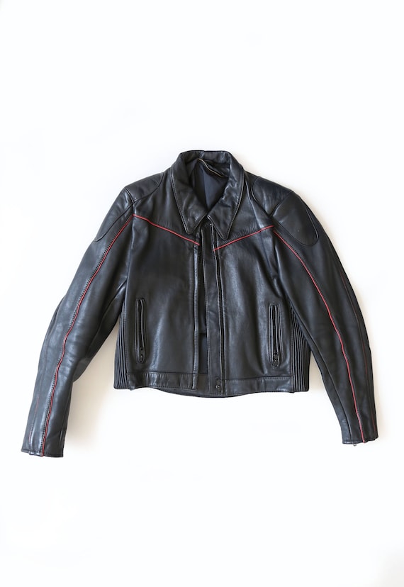 Motorcycle jacket | Vintage 80s Black Leather Moto