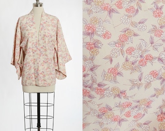 Antique vintage 50s floral kimono | 1950s pastel floral Haori