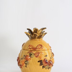 Vintage Mid century Modern ceramic pineapple cookie jar image 6