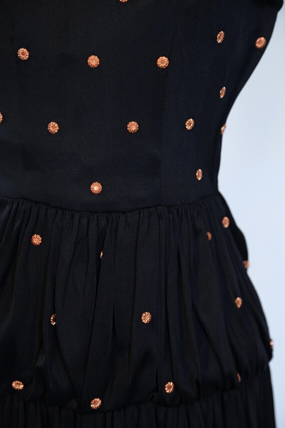30s Antique studded gown | Vintage 30s 40s black… - image 5