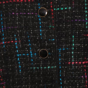 Vintage 90s black woven rainbow wool blend blazer image 3