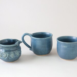 vintage Stoneware heart cups set image 9