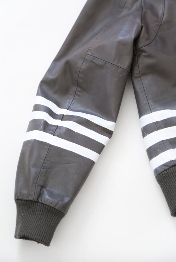 Vintage Wilsons leather striped bomber Jacket | C… - image 5