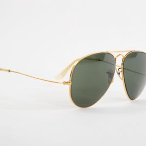 Vintage Bausch & Lomb Ray Ban USA Aviator gold frame Sunglasses 62 14 image 2
