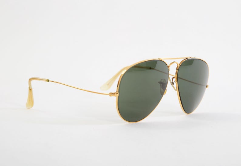 Vintage Bausch & Lomb Ray Ban USA Aviator gold frame Sunglasses 62 14 image 2