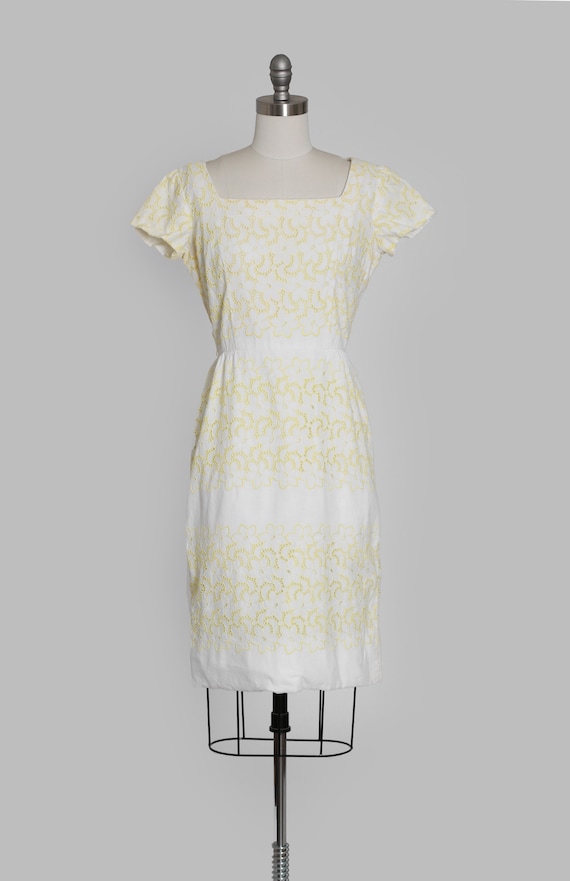 Jerry Gilden dress |  Vintage 50s white cotton ye… - image 2