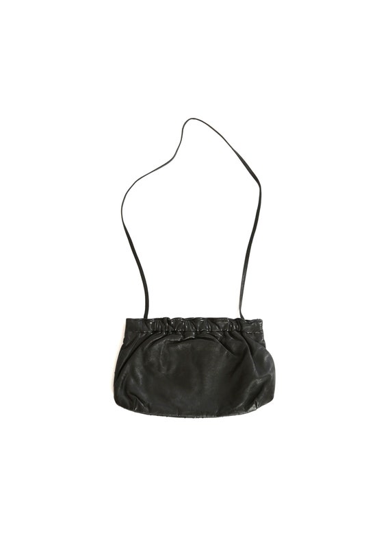 Patchwork leather purse | Vintage 80s black snake… - image 5