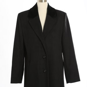 90s black wool coat Vintage 1990s PENDLETON black velvet Merino wool long oversized coat image 4