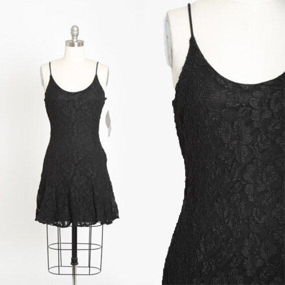 Rampage lace mini dress | Vintage 90s black lace m