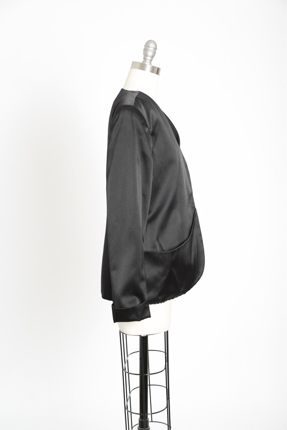 Vintage 90s Bisang Neiman Marcus black silk Blazer - image 3