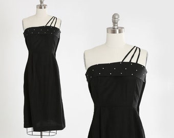 Vintage 1940s black Rhinestone dress