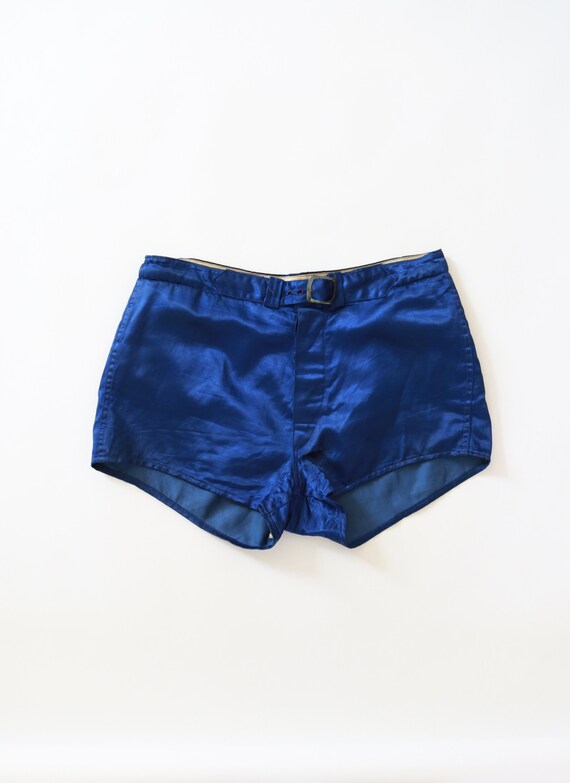 Vintage 30 40s blue satin Basketball Uniform athle