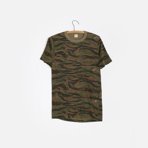 Vintage 80s Jungle Tiger Stripe Camo T-Shirt