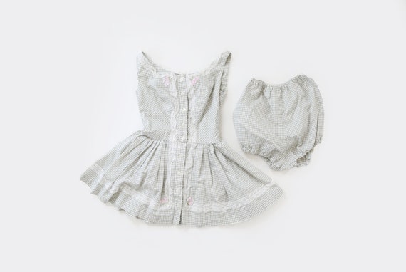 40s romper | Vintage 40s gingham 2pc playsuit | gi