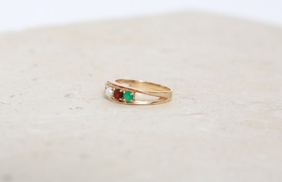 Vintage 10K Gold gemstone Mother Ring | 10K Birth… - image 3