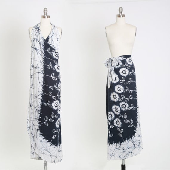 Tie dye wrap skirt | Vintage 70s floral tie dye wr