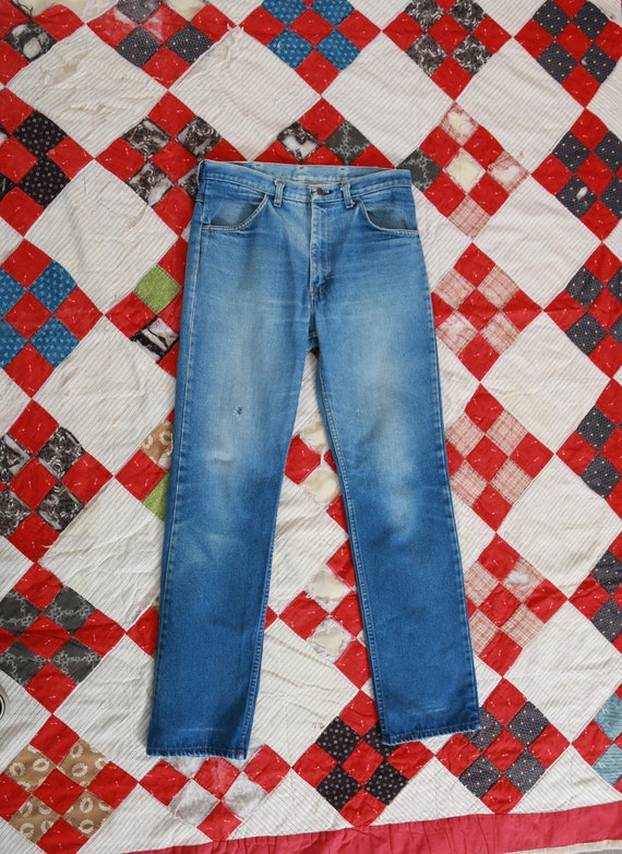 パンツ ROEBUCKS DENIM PANT W33 1970'S OLD USED Genuine ROEBUCKS 1970's Vintage Men's Dark Blue High Waist