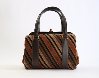 Lewis striped purse | Vintage 60s Lewis striped velvet velour purse