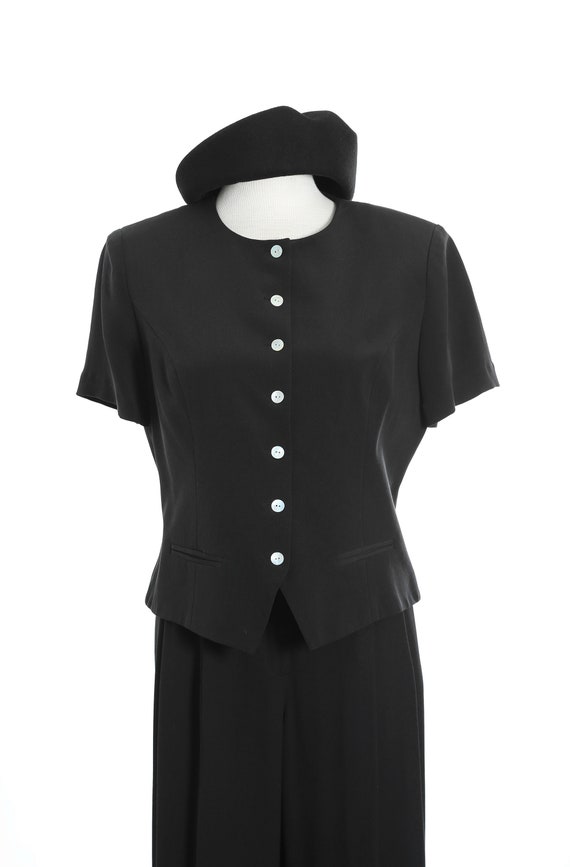 Vintage 90s black silk blouse