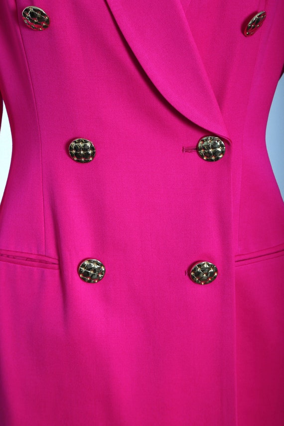 Hot pink suit dress | Vintage 90s pink tuxedo woo… - image 9