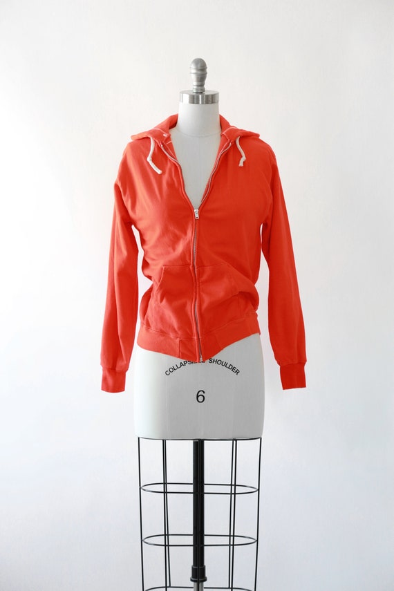 vintage 70s orange hoodie sweatshirt