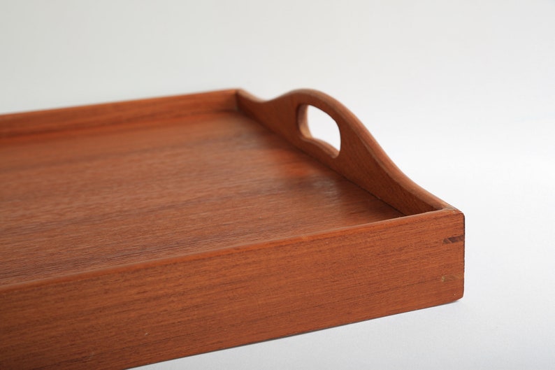 Vintage Mid Century Modern teak wood serving tray image 3