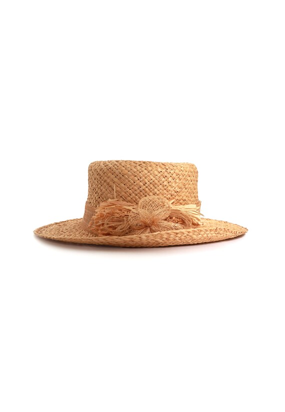 90s natural straw sun hat - image 3