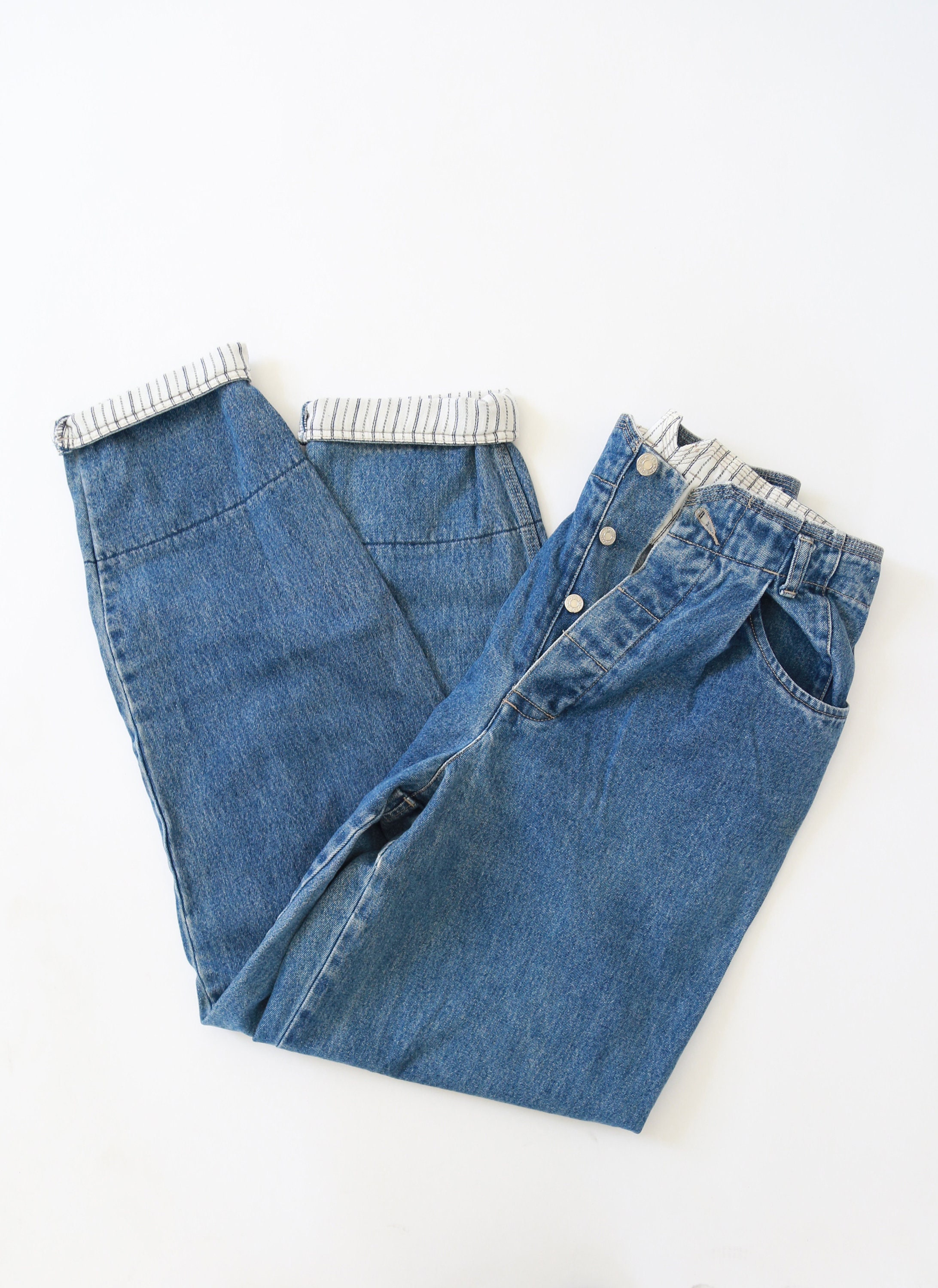 denim striped pants