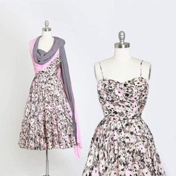 Emma Domb silk dress | Vintage 50s Emma Domb flora