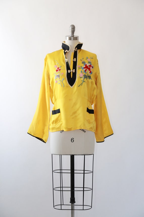 40s Pajama blouse | Vintage 40s Oriental Japanese