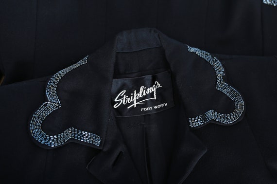 40s beaded blazer | Vintage 40s black wool hand b… - image 8