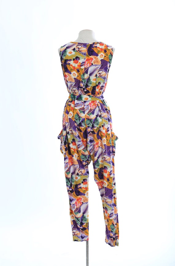 90s floral jumpsuit | Vintage 1990s rainbow flora… - image 8