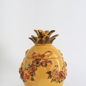 Vintage Mid century Modern ceramic pineapple cookie jar image 3