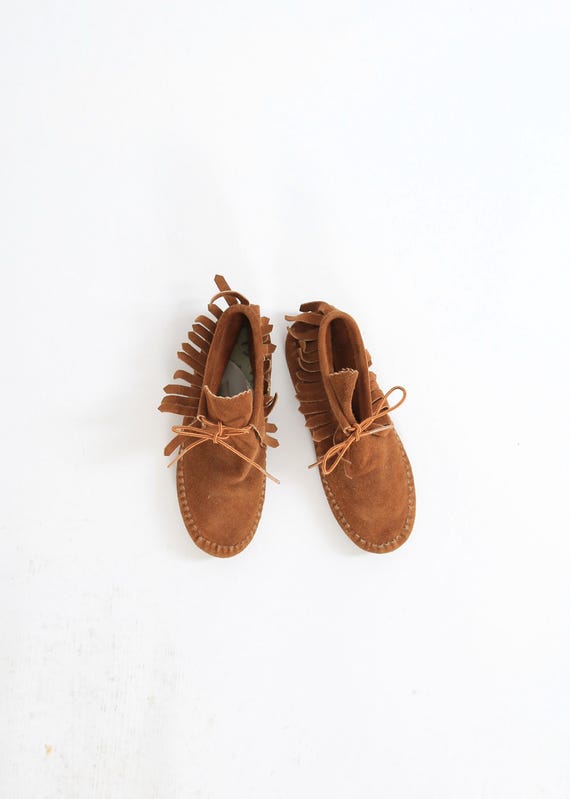 ヴィンテージ 70年代 タオス ブラウンレザー モカシン レディース