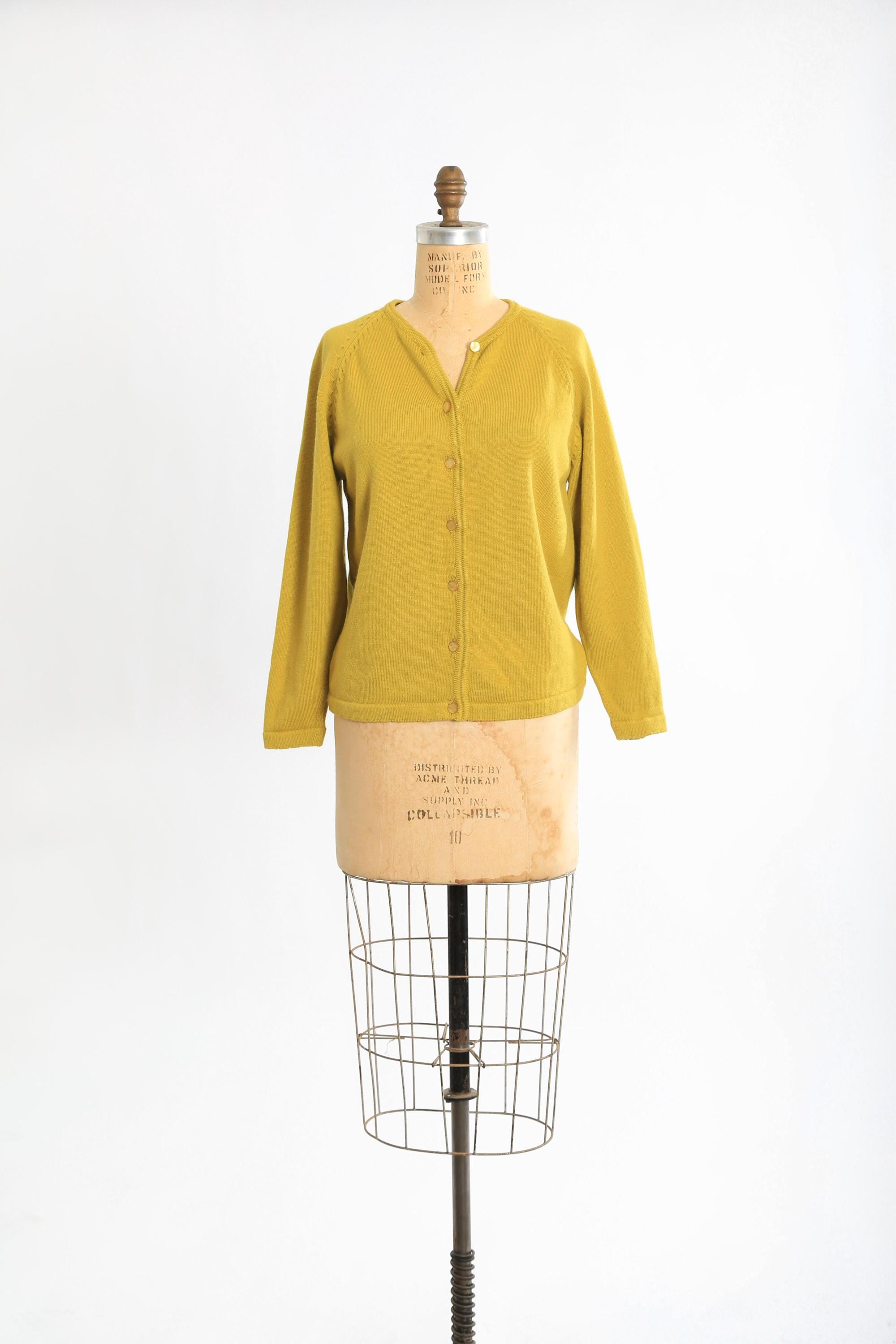 Chartreuse Cardigan - Etsy