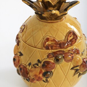 Vintage Mid century Modern ceramic pineapple cookie jar image 2